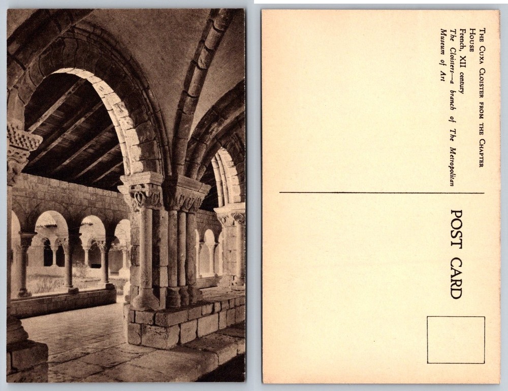 Cuxa Cloister Postcard The Cloisters Metropolitan Museum of Art NYC French