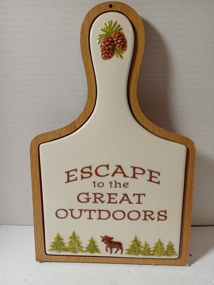Cutting Board decorated Multi color ceramic-wood 