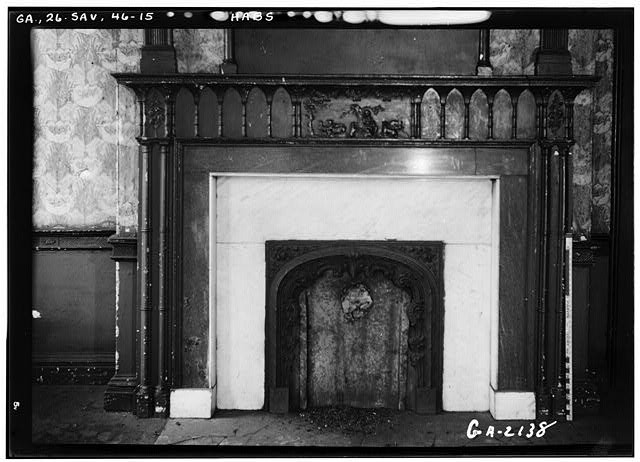 Photo:Savannah Georgia Mackay House 1936 Mantel Detail East Front Room