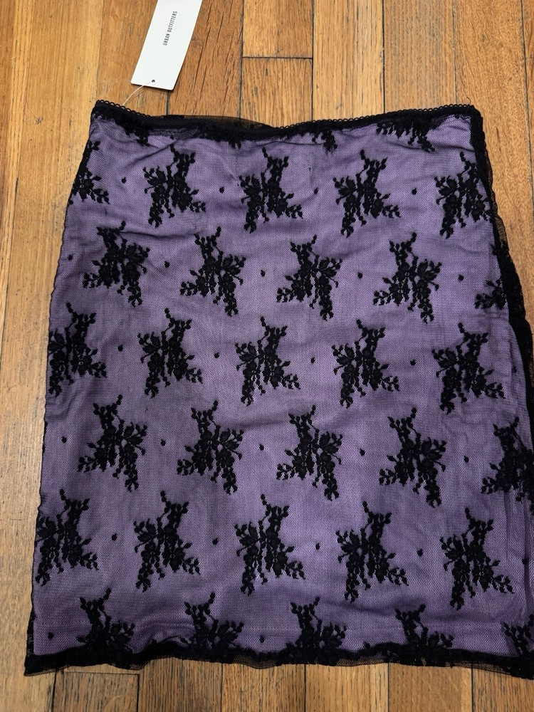 urban outfitter purple and black lace mini skirt sz small