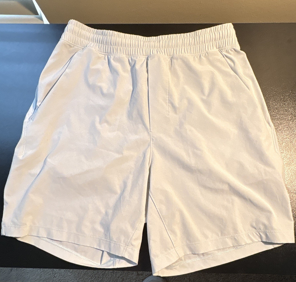 Lululemon Men's White Athletic Shorts Size S Drawstring Elastic Waist