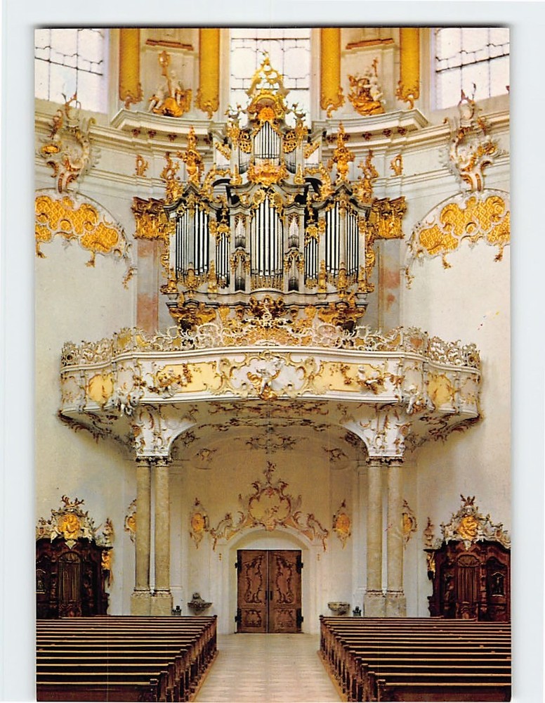 Postcard Pipe Organ Ettal Abbey in Bavaria Germany