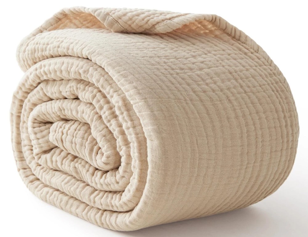 100% Cotton Muslin Blanket Queen 90