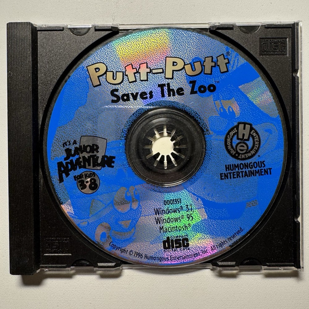 Putt-Putt Saves the Zoo Computer Game Windows PC CD-ROM Original 1996