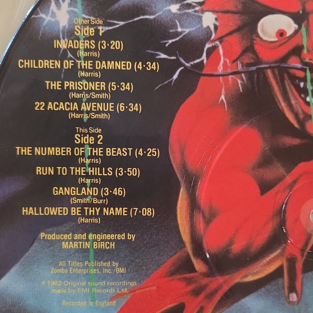 Iron Maiden - The Number of the Beast LP Picture Disc Harvest SEAX-1215 1982