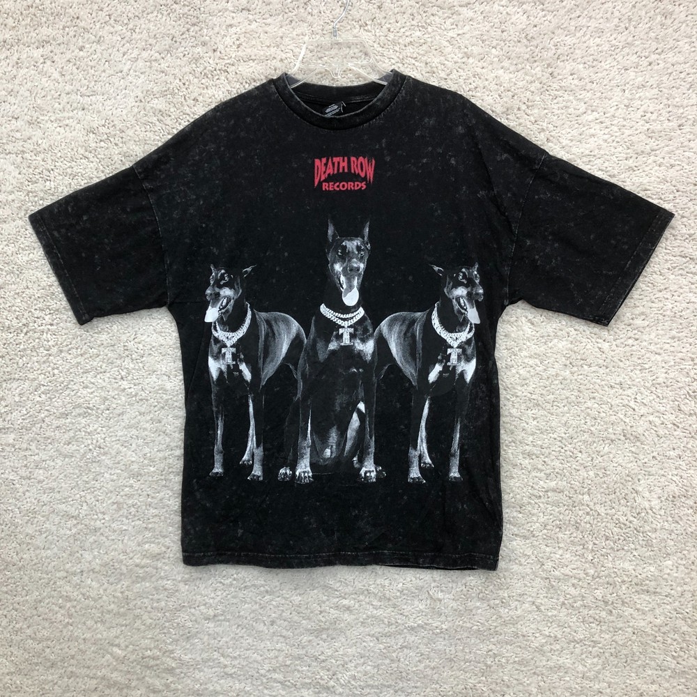 Death Row Records Shirt Large Adult Black Doberman Crewneck Pullover Graphic Men