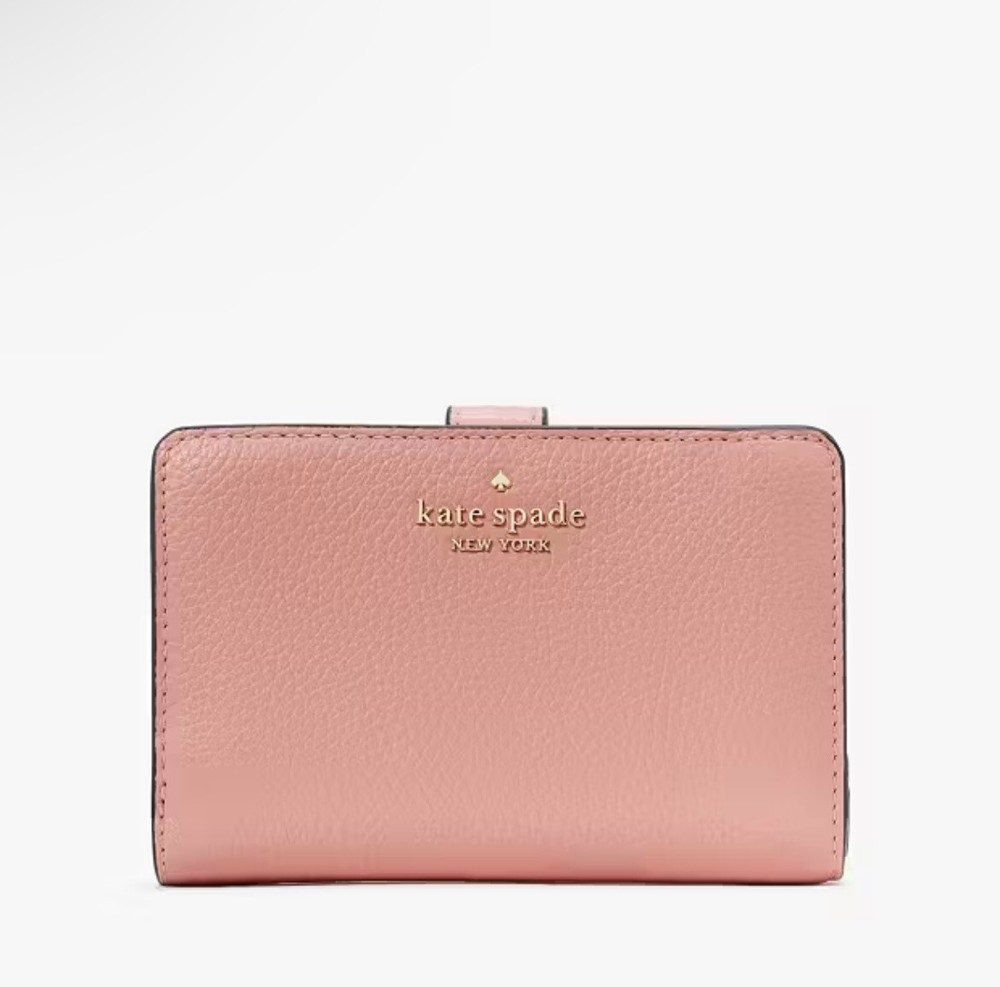 Kate Spade New York Leila Medium Compact Bifold Wallet Leather Peachy Rose
