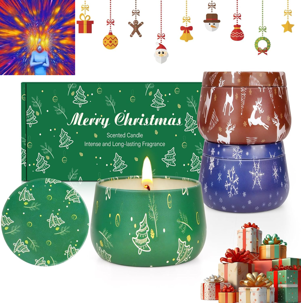 Christmas Candles Gifts for Women 3 Pack Scented Candle Gift Set 7.5Oz Candles S