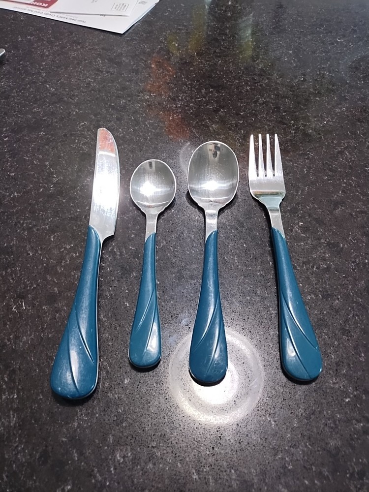 Fiesta Juniper Swirl 4-Piece Silverware Set Fork Spoon Knife Fiestaware