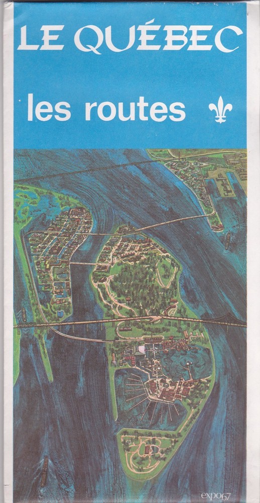 1967 Official Provincial Issue Road map of Quebec