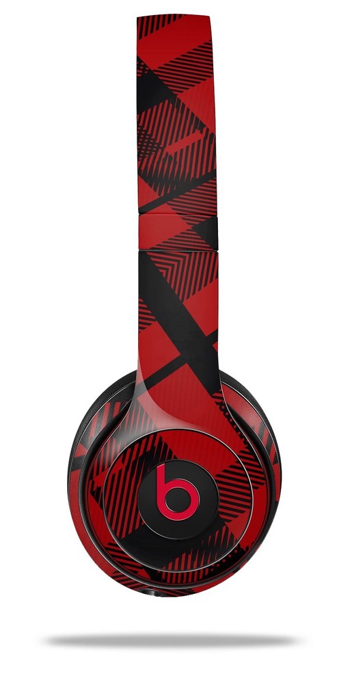 Skin Beats Solo 2 3 Red Plaid Wireless Headphones NOT INCLUDED