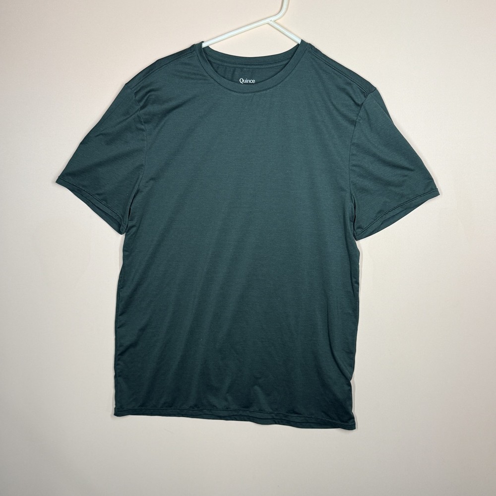 Quince Forest Green Crew Neck Performance Stretch Tee T-Shirt Men's Large L