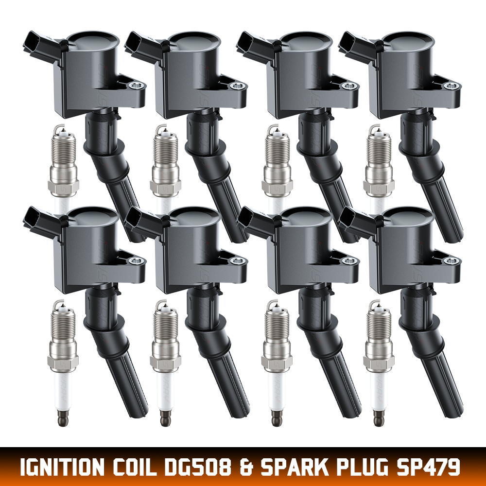 8X Ignition Coil Pack and Iridium Spark Plug Fit Ford F150 4.6/5.4L DG508 SP479