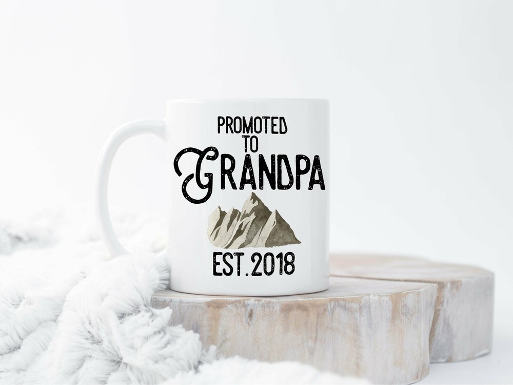 Custom New Grandpa Mug Grandfather Gift Christmas Gifts For Grandpa Est 2019