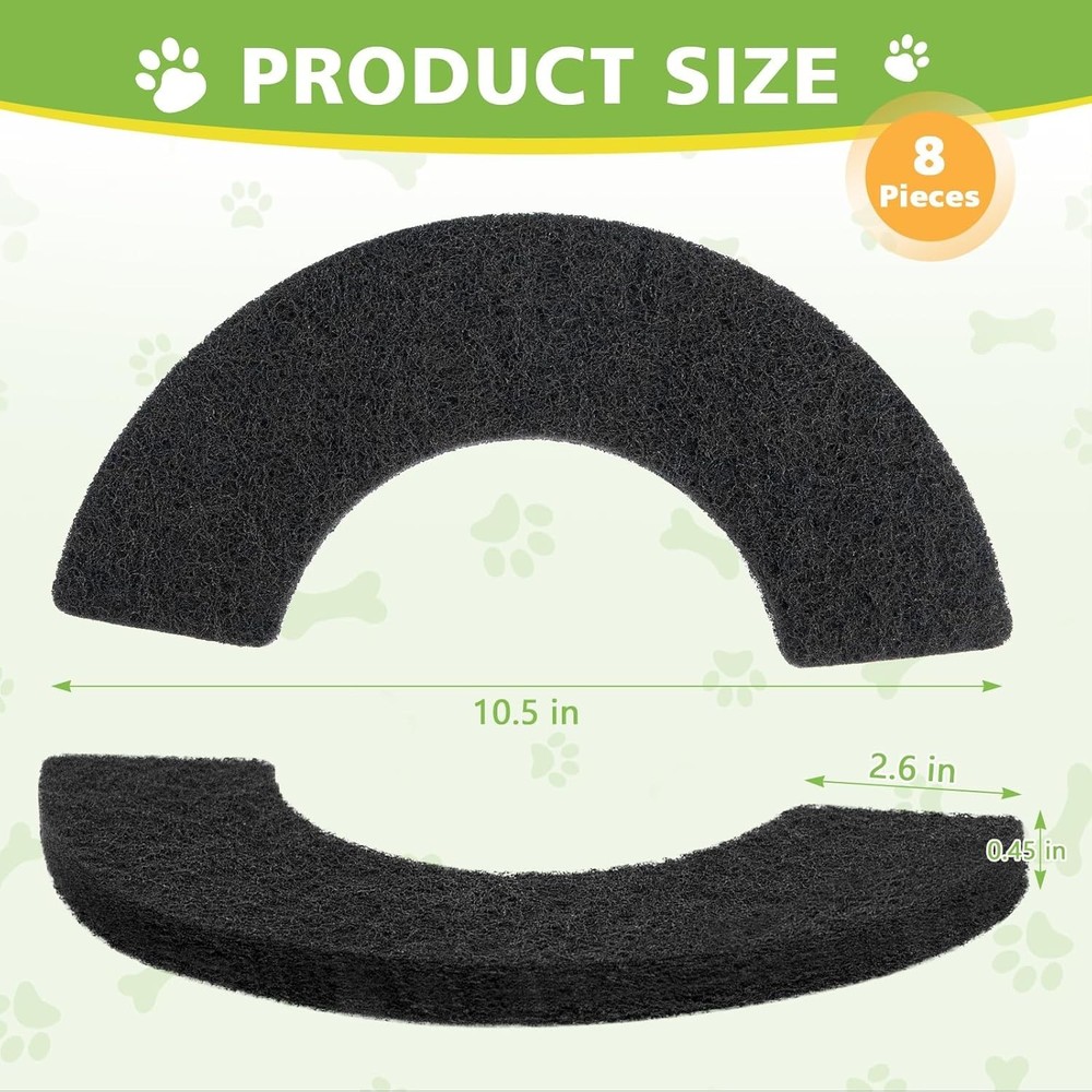 8 Pack Thickened Carbon Filters Compatible with Litter Robot 4, Cat Black