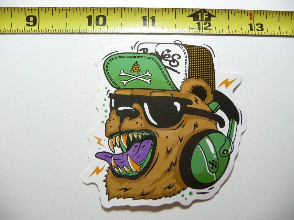 Bear Headphones Decal Sticker - Hip Hop Rap Music Street Style