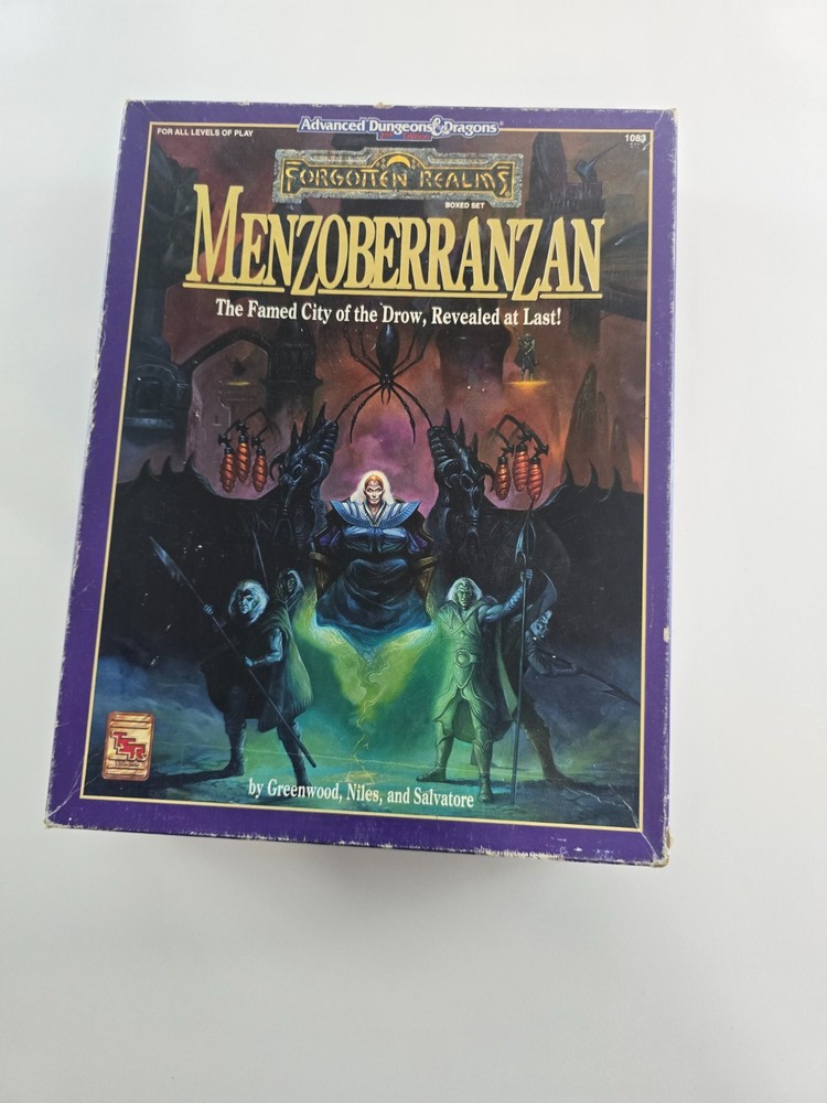 Vintage Ad &D 2Nd Ed Menzoberranzan Box Set 100% Cib+Myth Drannor Books Maps Tsr