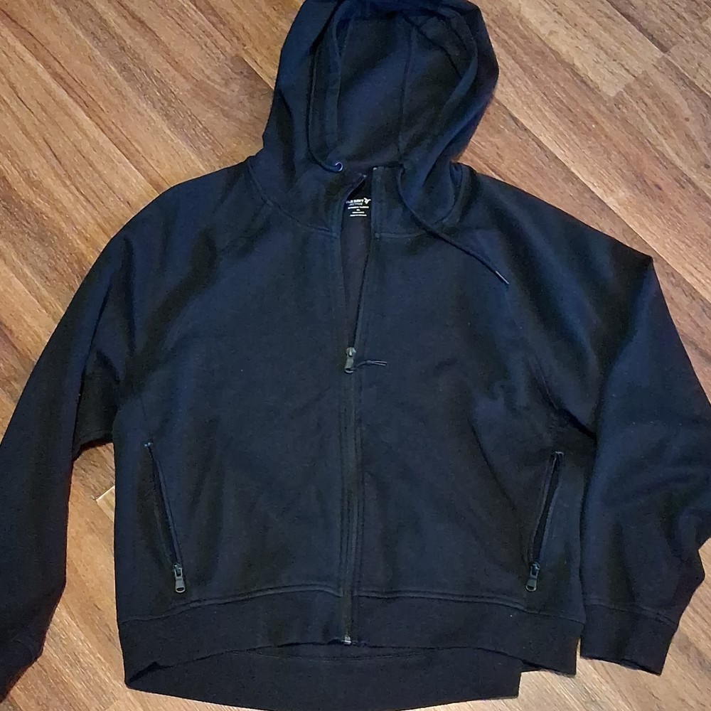Old Navy Active Dynamic Fleece Full Zip Hoodie Black XL Hooded Pockets