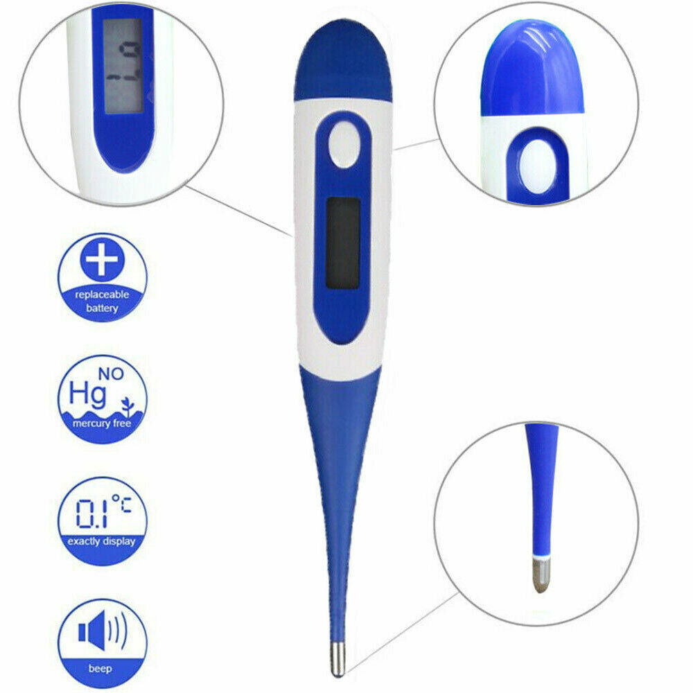 Electronic LCD Medical Baby Adult Body Safe Oral Soft Head Portable Thermometer