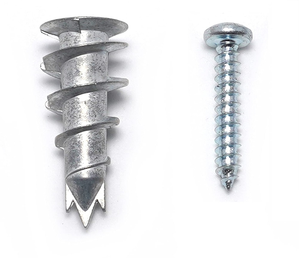 Zinc Self-Drilling Drywall/Hollow-Wall Anchor Kit with Screws, 100 Pieces (50...