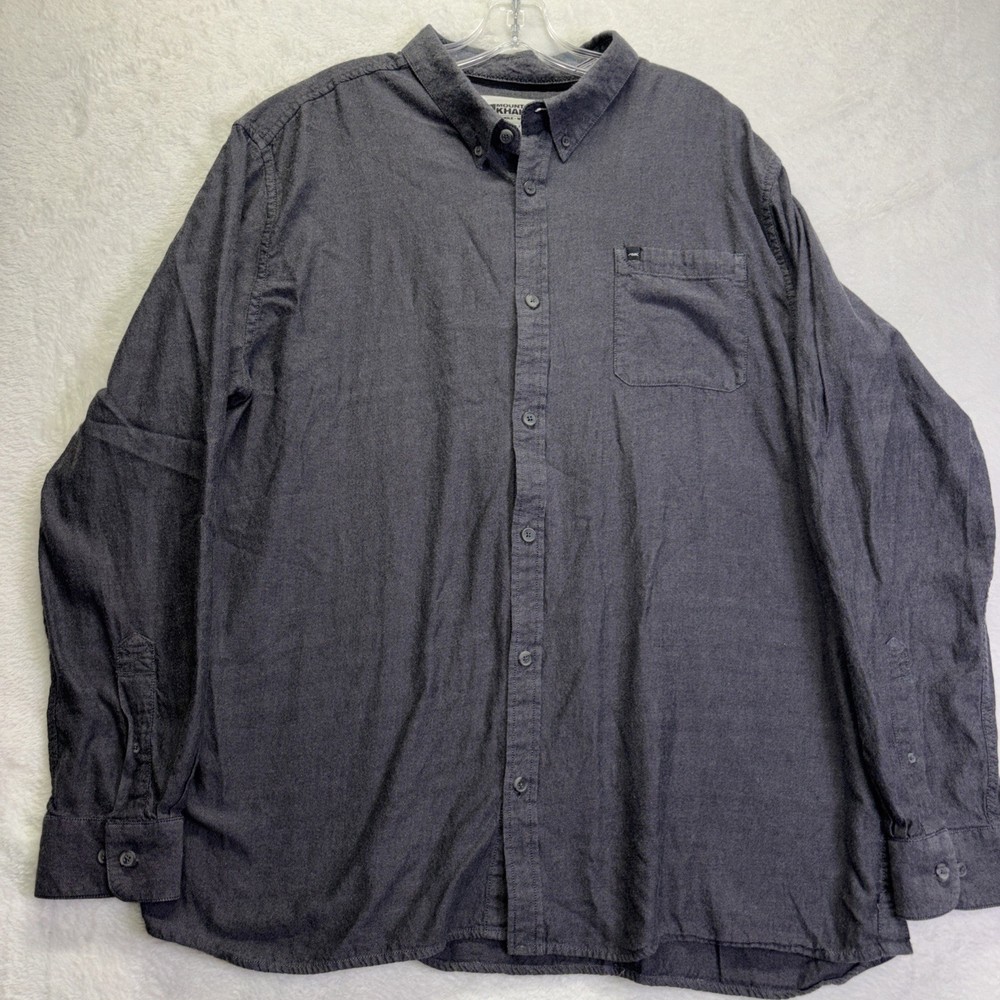 Mountain Khakis Men’s Long Sleeve Button Down XXL Classic Fit Grey Button Collar