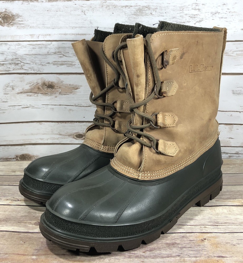 L.L. Bean Wool Lined Duck Boots Rubber Waterproof Mens Size 13 Outdoors Hiking