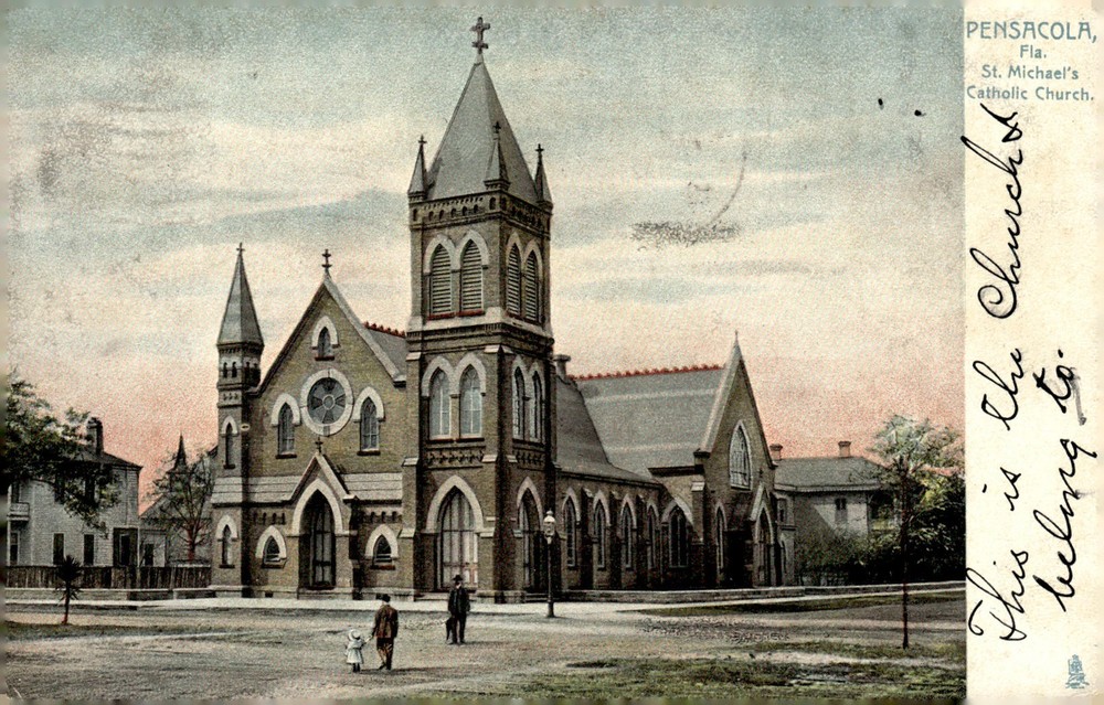 1908 St. Michael's Catholic Church Pensacola Florida Raphael Tuck Litho Postcard