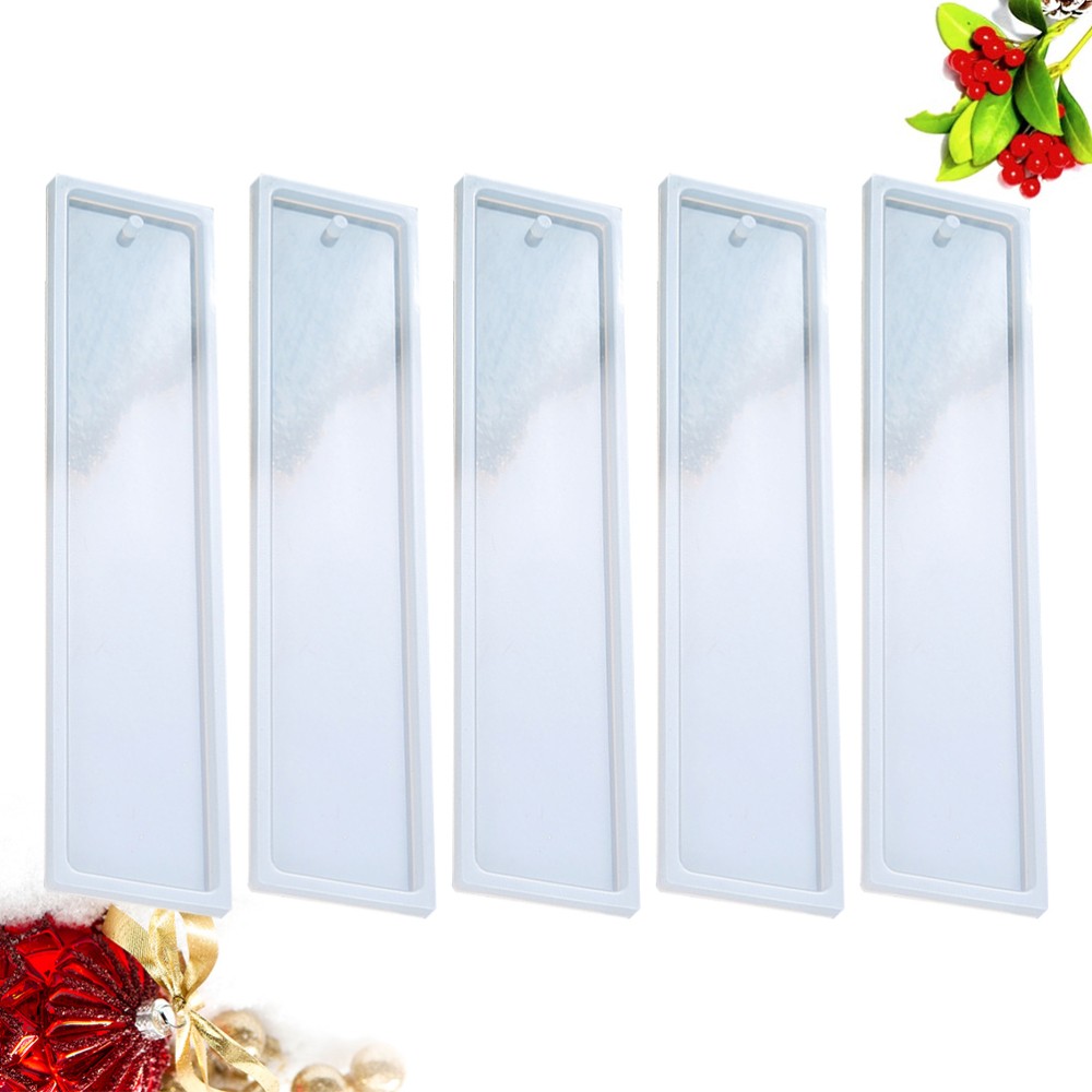 5 PCS Silicone Bookmark Molds for Epoxy Resin Crafting Shiny Bookmarks
