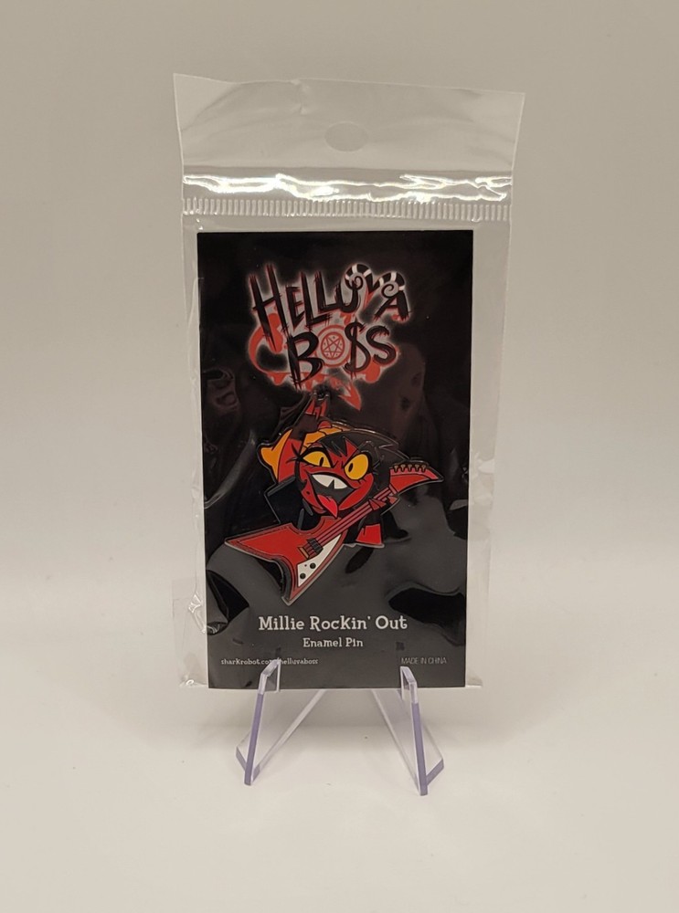 Helluva Boss Millie Rockin' Out Enamel Pin Vivziepop Sharkrobot