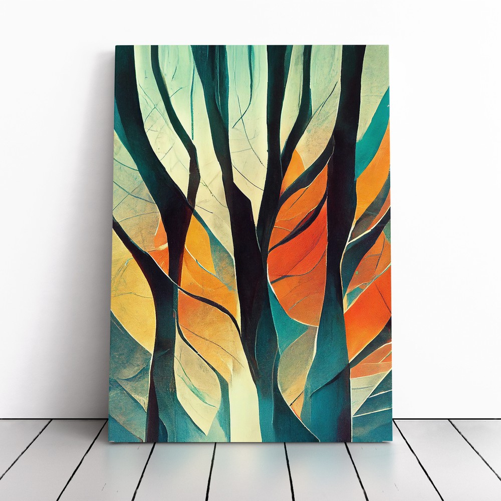 The Abstract Trees No.3 Canvas Wall Art Print Framed Picture Decor Dining Room