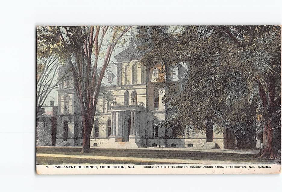 Postcard Parliament Buildings Fredericton New Brunswick NB Canada Vintage View