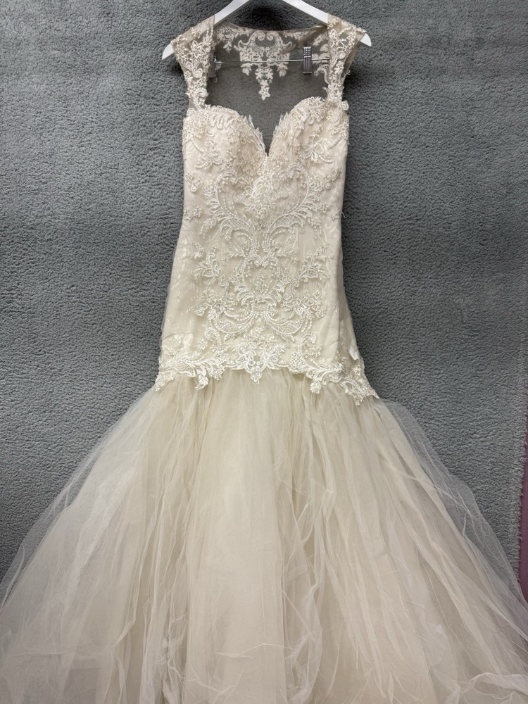 Emily Hart Ivory Beaded Floral A Line Dress Women's Size 12 NWT