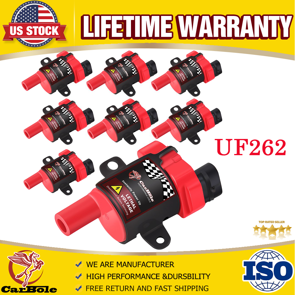 8 UF262 High Performance Ignition Coil Pack For GMC Chevy Silverado 4.8/5.3/6.0L