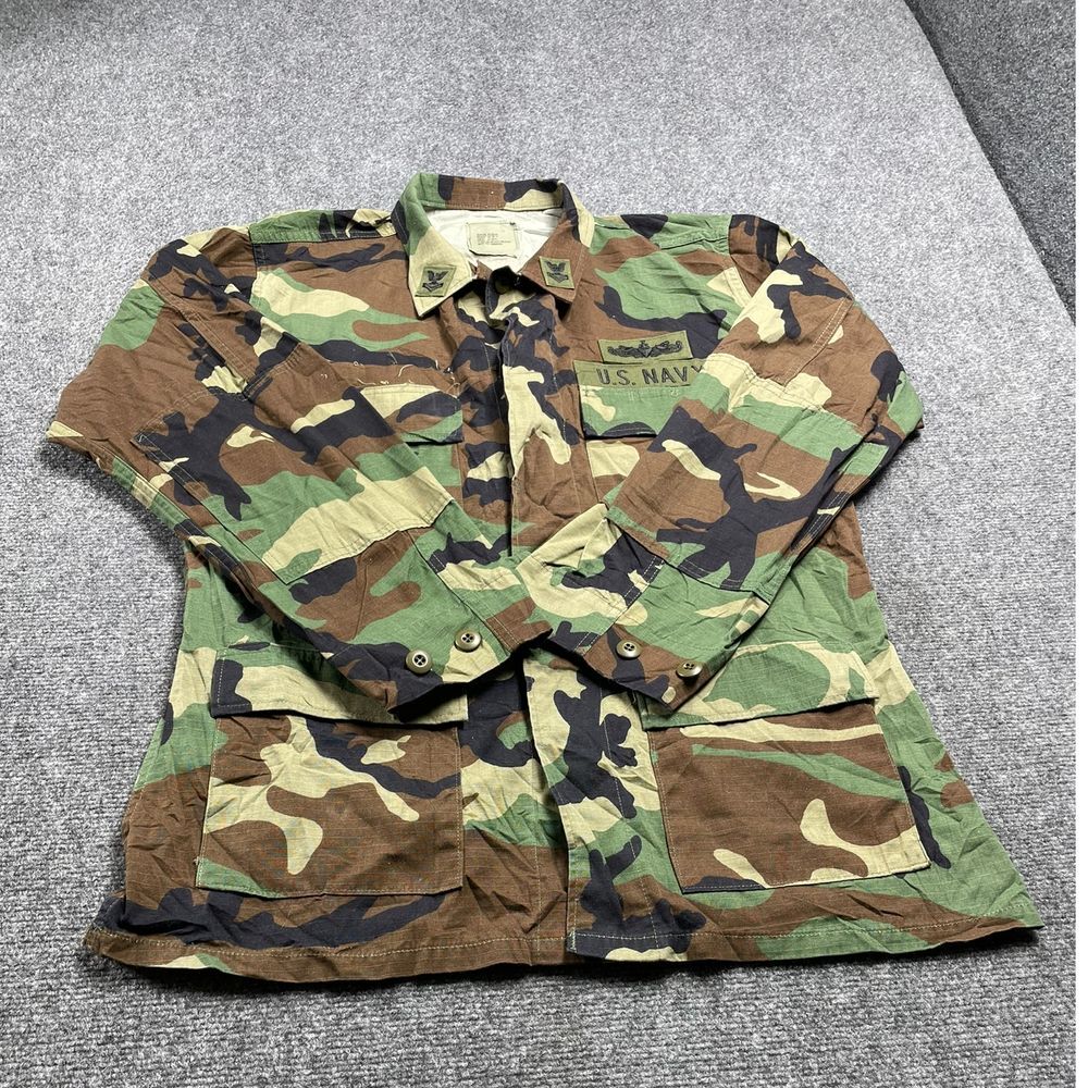 US Navy Men's Green Camouflage Working Uniform Jacket Size M