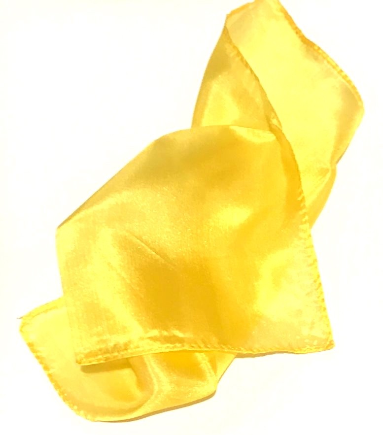 6-Inch Yellow Silk Scarf for Magic Tricks with Thumb Tip Magician Prop