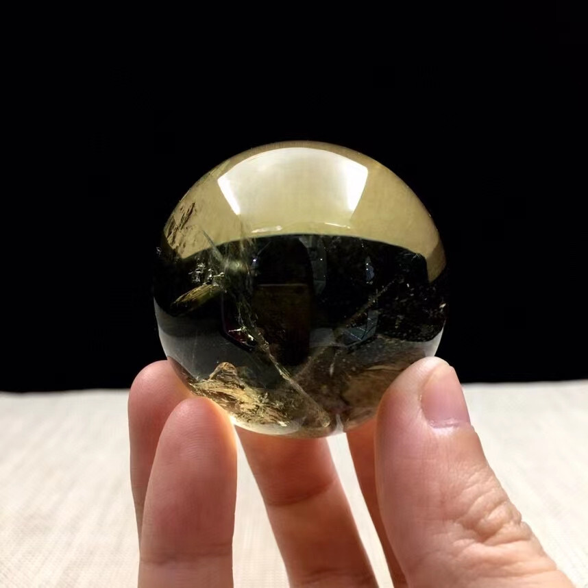 47mm AAA Natural Citrine Quartz Crystal Sphere for Reiki Healing 150g