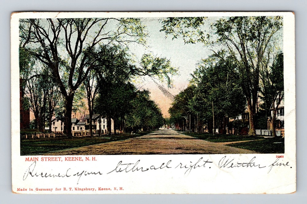 Keene NH-New Hampshire Main Street Vintage c1905 Postcard