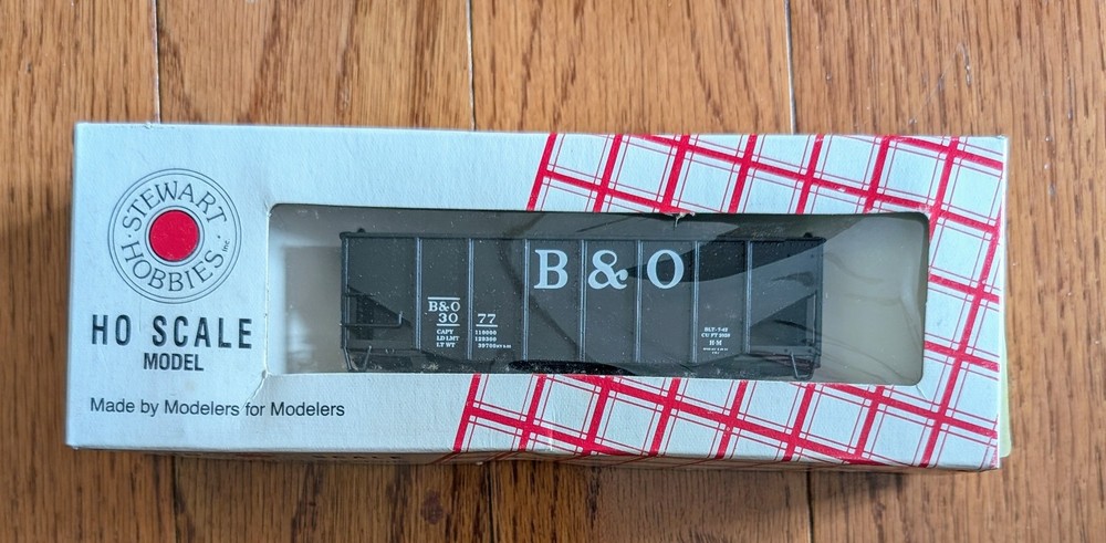 Vintage Stewart Hobbies Ho 55 Ton Fish belly 6 Panel 2 Bay Hopper B&O New In Box