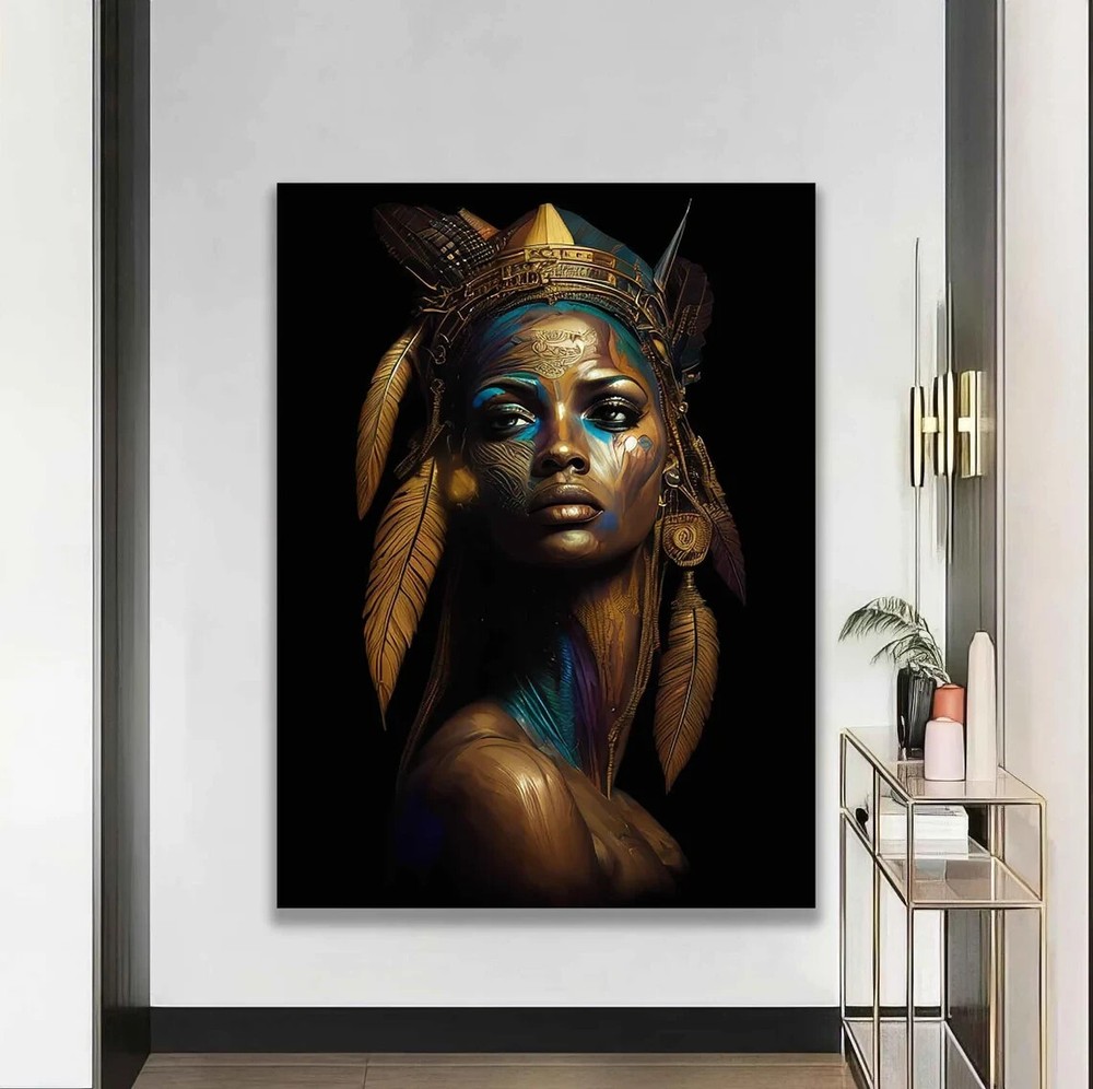 Ethnic Woman African Modern Beautiful Unframed Canvas Print Australian Wall Art