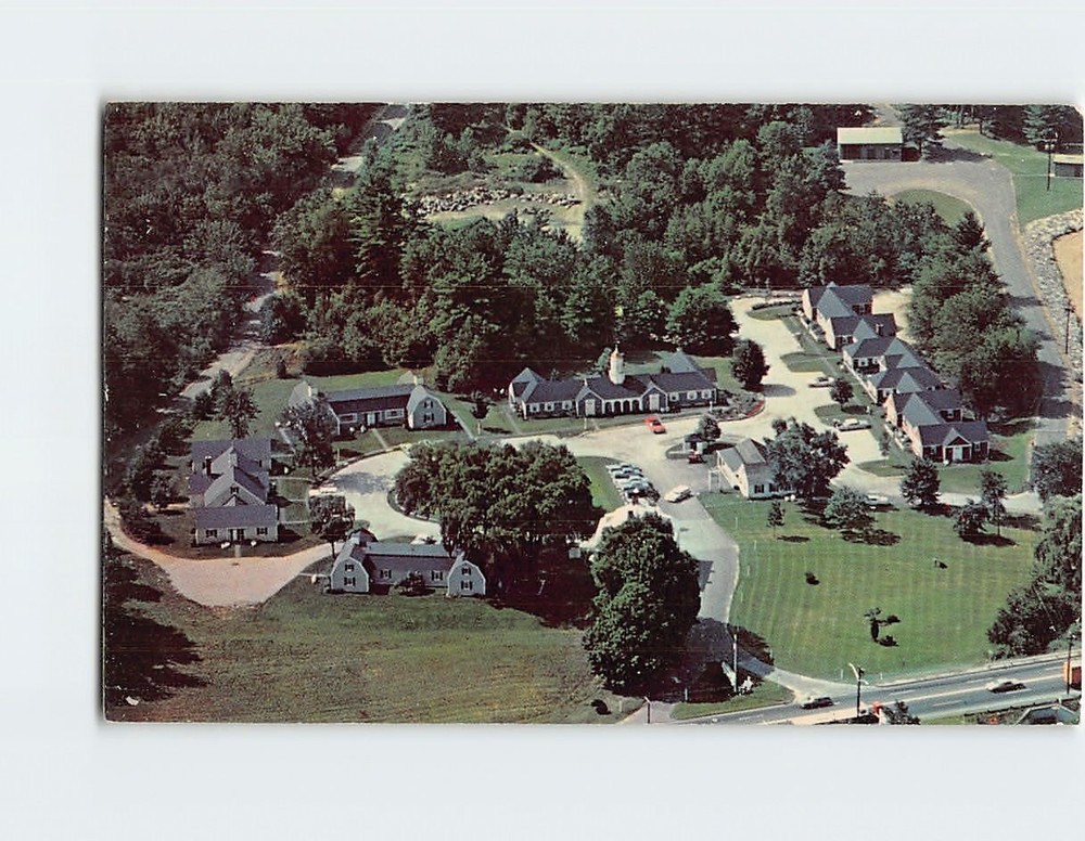 Postcard Aerial View Liberty Cap Motel Sturbridge Massachusetts USA