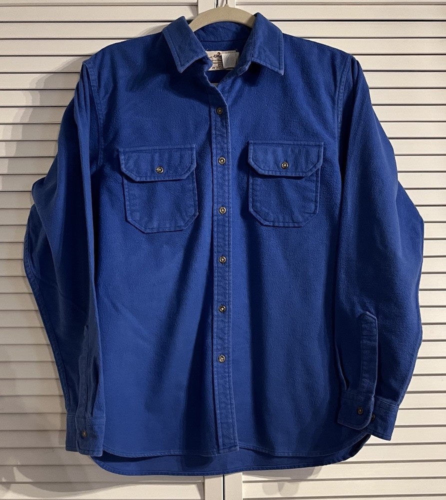 Women’s Vintage Eastern Mountain Sports Blue Chamois Button Down Shirt Size 12