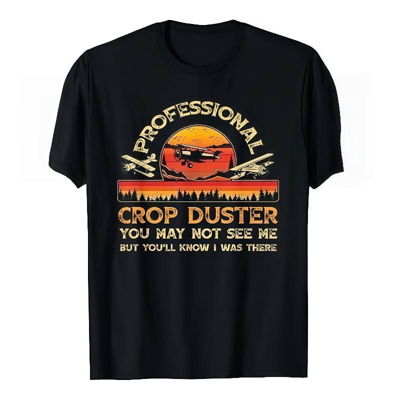 Funny Fart Joke Unisex T-Shirt Professional Crop Duster Graphic Retro Humor Tee