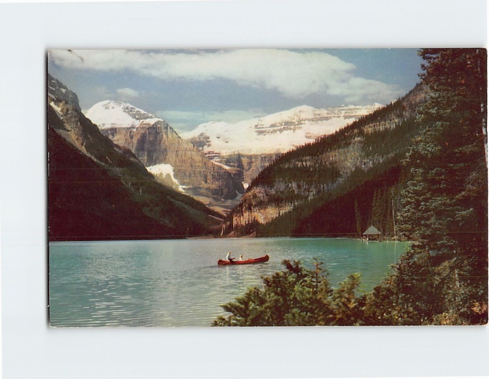 Postcard Lake Louise Mt Lefroy & Victoria Glacier Banff National Park Canada