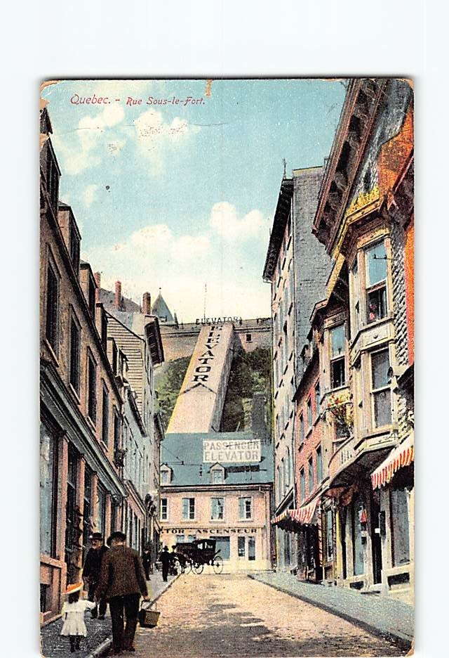 Postcard Rue Sous-le-Fort in Quebec City Canada