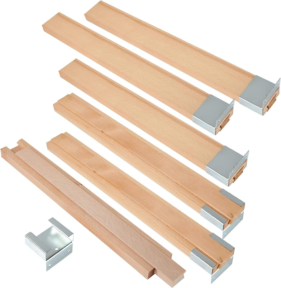 6PCS 16 Inch Wood Drawer Slides with Metal Center Guide Track