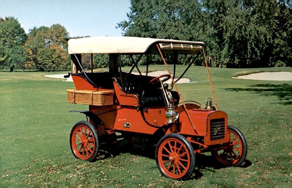 1904, Ford, Model C, Rear Entrance Tonneau, Long Island Auto Museum, Postcard