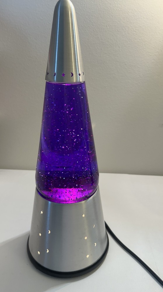 Original Lava Lamp Vintage ‘00 Wizard  16”#33W Purple Liquid Silver Glitter 32oz