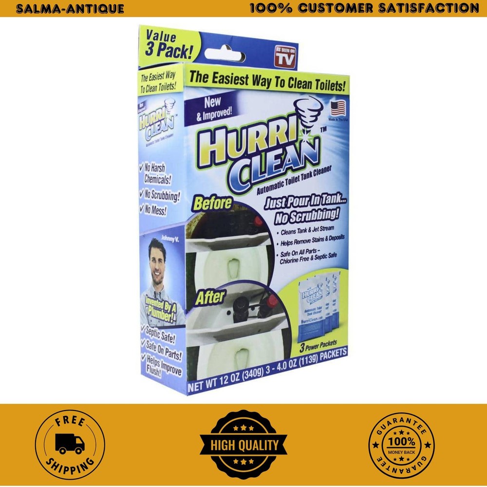 HurriClean 13 oz Automatic Toilet Tank Cleaner 3-Pack All-Purpose Freshness