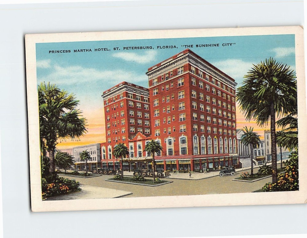 Postcard Princess Martha Hotel The Sunshine City St. Petersburg Florida USA