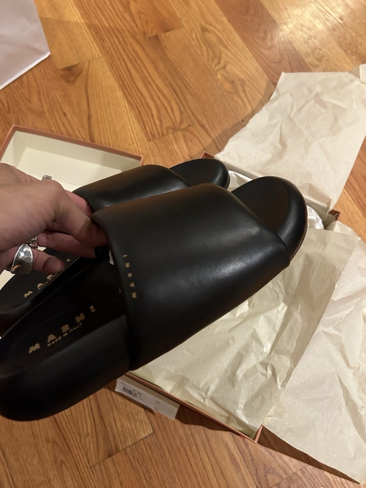 Size 45 - 12 - Marni Pouf Slide - Black